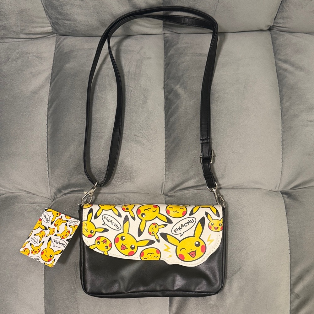 Pokemon Pikachu Black and Yellow Crossbody Bag